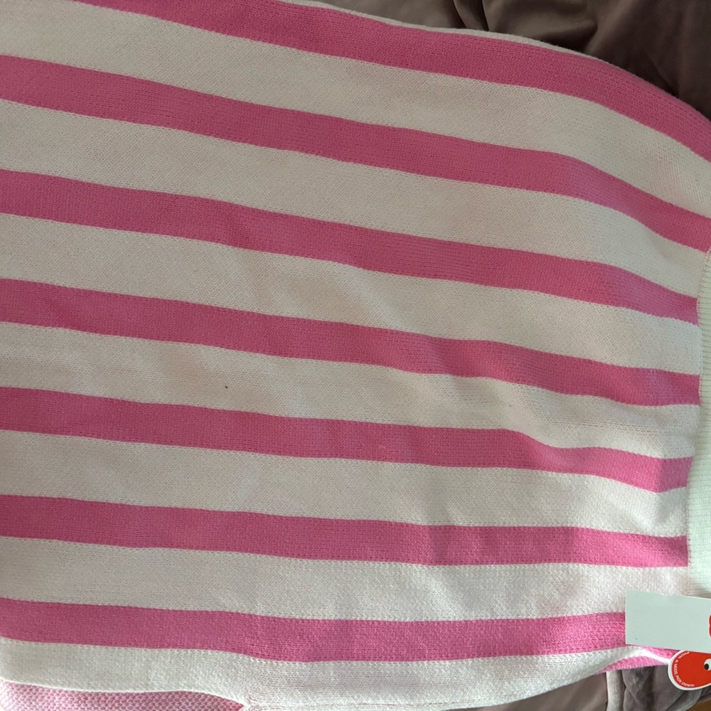 Pink and White Striped Skirt